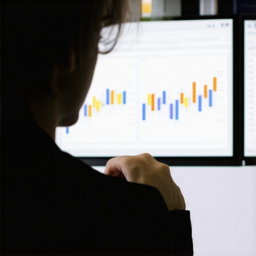 AI-powered Local SEO Analysis Person using AI tools to analyze local map rankings with data charts