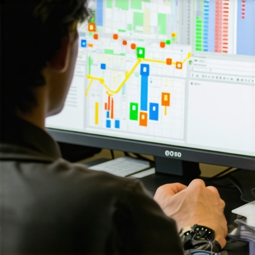 SEO expert reviewing maps and data on a computer