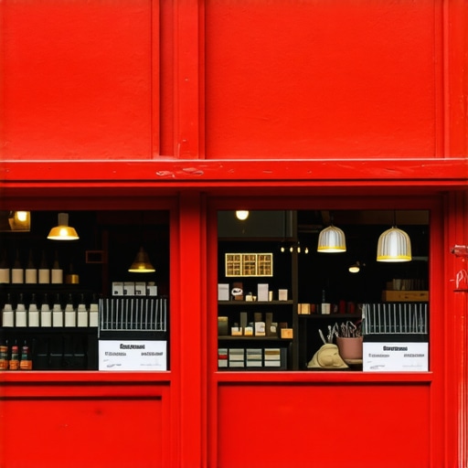 Photograph of a friendly local business storefront with community members
