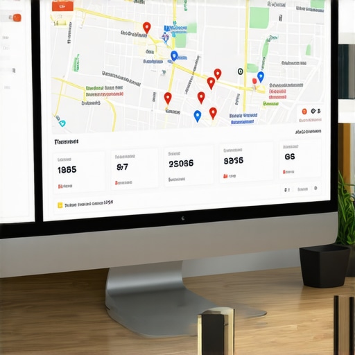SEO analytics dashboard displaying local map rankings and optimization metrics