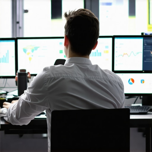 Digital marketer analyzing local SEO and Google Maps data on multiple screens.