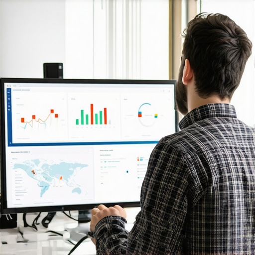 Analyzing Local SEO Data for Map Rankings Expert analyzing local SEO dashboards and Google Maps rankings.