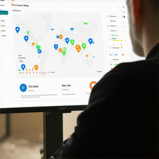Analyzing Maps SEO Data Person reviewing Google Maps analytics and data insights on a computer