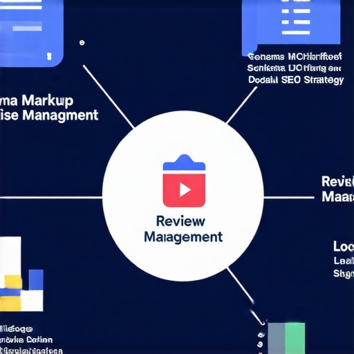 Holistic Local SEO Strategy Diagram Diagram illustrating the integration of schema, reviews, and local content in SEO