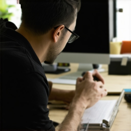 Business owner working on schema markup for local SEO