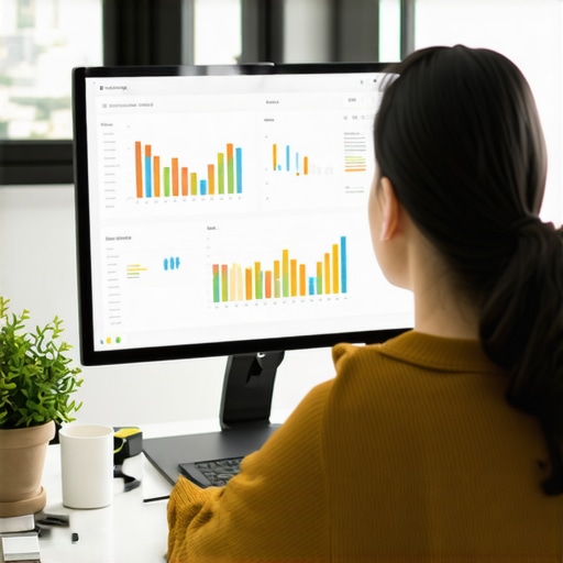 Person reviewing SEO metrics and analytics on a desktop computer.