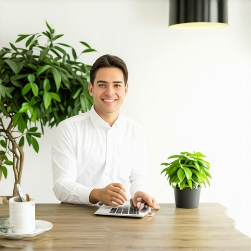 Business owner updating Google My Business profile with new photos and reviews