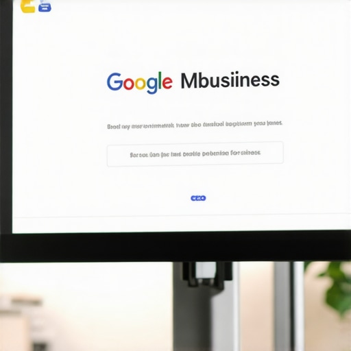 Person updating business information on Google My Business to improve local search rankings.