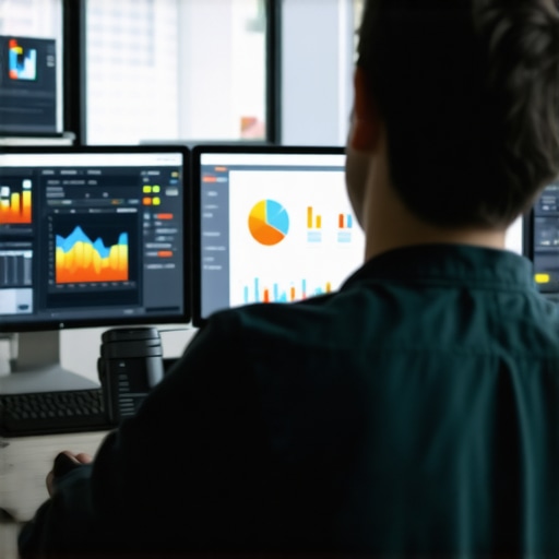 Person reviewing local SEO analytics on computer screens