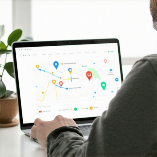 Analyzing Local SEO Data for Better Rankings Person reviewing local SEO analytics on laptop with Google Maps in the background