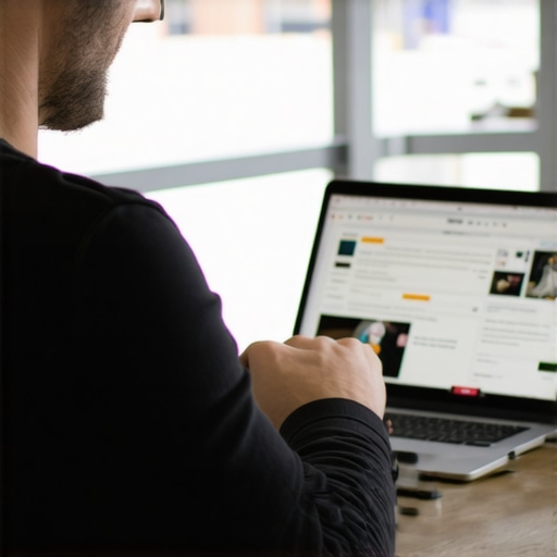 Business owner replying to reviews on computer to boost Google My Business signals.