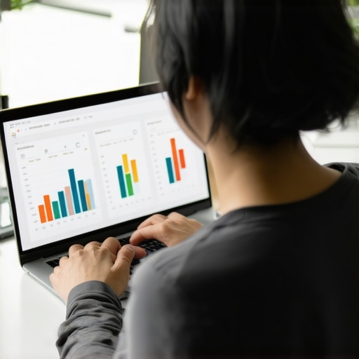 Optimizing Your Local Profile for 2026 Business owner updating Google My Business profile on a laptop with growth charts