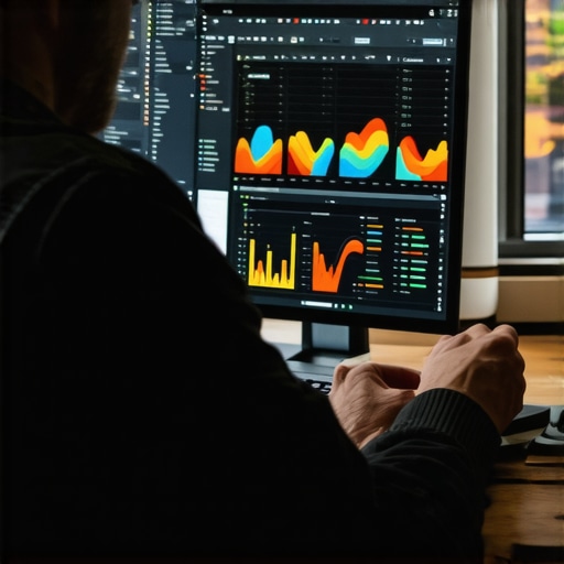 Digital marketer analyzing heatmaps and SEO data on a computer screen