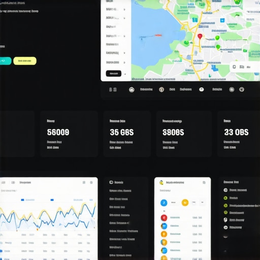 Screenshot of a local SEO dashboard showing map and ranking metrics