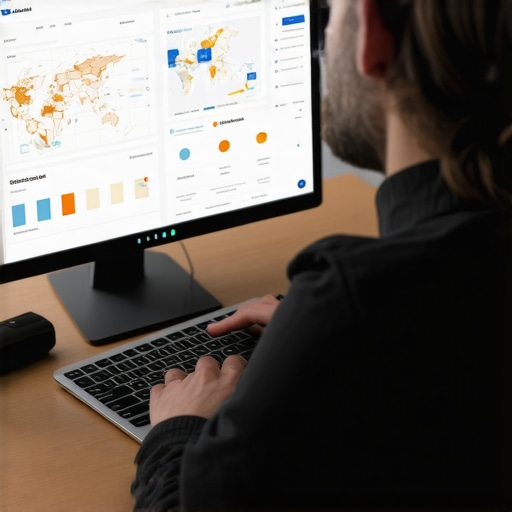 Digital marketer reviewing maps SEO and local ranking metrics on a laptop.