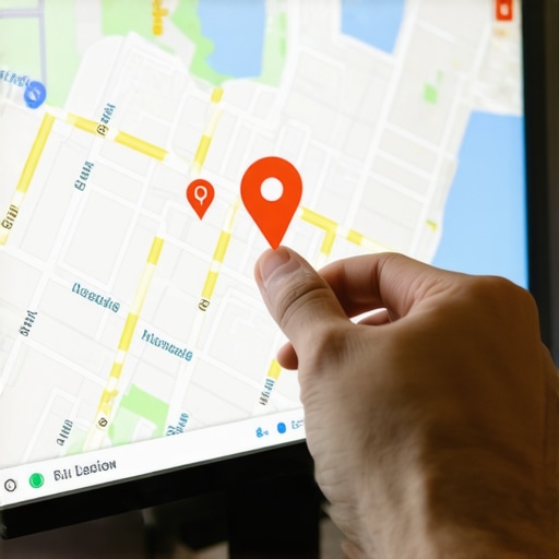 Person correcting business location pin on Google Maps