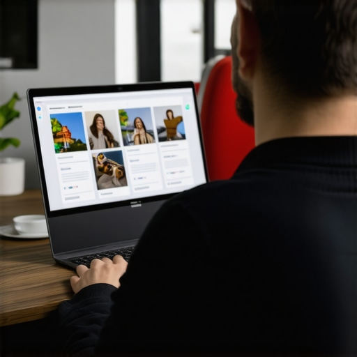 Business owner adding new photos and engaging with reviews on Google My Business.