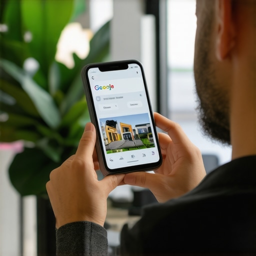 Business owner uploading geotagged images to Google My Business profile for local SEO enhancement.