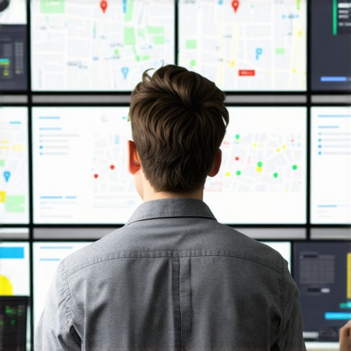 Expert analyzing maps SEO signals on multiple screens, emphasizing synchronization tactics.
