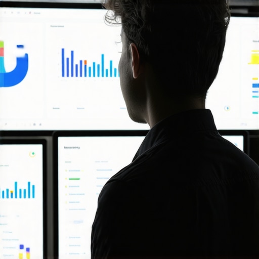 A business owner analyzing Google My Business metrics on a computer screen.